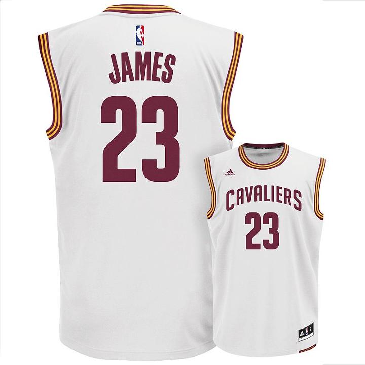 Men's Adidas Cleveland Cavaliers Lebron James Nba Replica Jersey, Size: Xxl, White