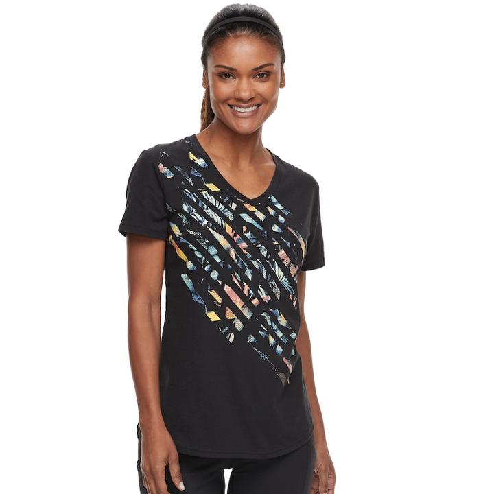 Women's Tek Gear&reg; Dry Tek V-neck Tee, Size: S Tall, Black