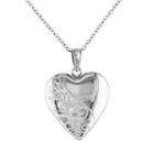 Sterling Silver Filigree Heart Locket Necklace, Women's, Size: 18, White
