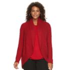 Plus Size Chaps Cable-knit Cardigan, Women's, Size: 2xl, Red