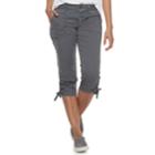 Women's Sonoma Goods For Life&trade; Ultra Comfortwaist Ruched Utility Capris, Size: 10, Dark Grey