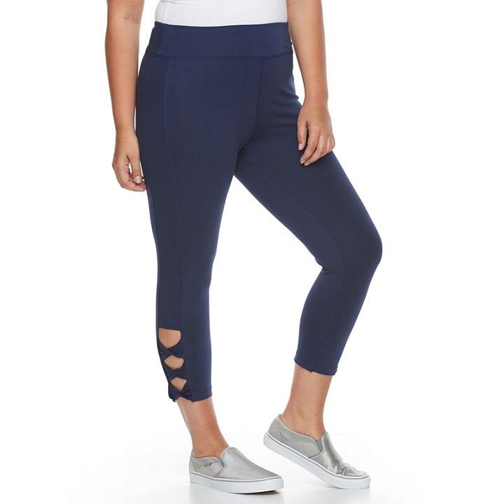 Plus Size French Laundry Cutout Capri Leggings, Women's, Size: 2xl, Blue Other