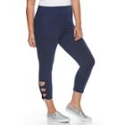 Plus Size French Laundry Cutout Capri Leggings, Women's, Size: 2xl, Blue Other
