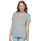 Juniors' So&reg; Voop Neck Tee, Teens, Size: Small, Med Grey