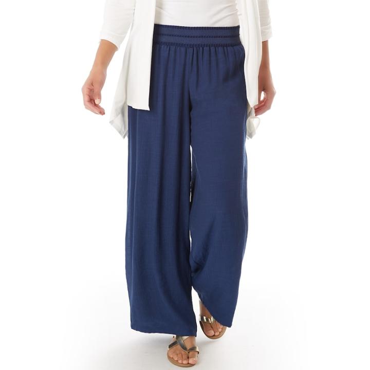 Women's Apt. 9® Wide-leg Soft Pants, Size: Large, Blue (navy)