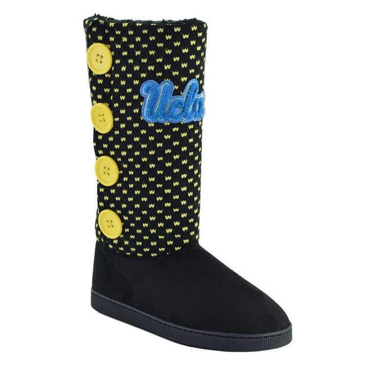 Women's Ucla Bruins Button Boots, Size: Small, Black