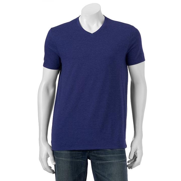 Men's Apt. 9 Solid V-neck Tee, Size: Large, Blue