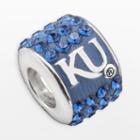 Logoart Kansas Jayhawks Sterling Silver Crystal Logo Bead - Made With Swarovski Crystals, Women's, Blue