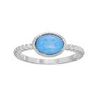 Lc Lauren Conrad Runway Collection Blue Oval Stone Textured Ring, Women's, Size: 7.50