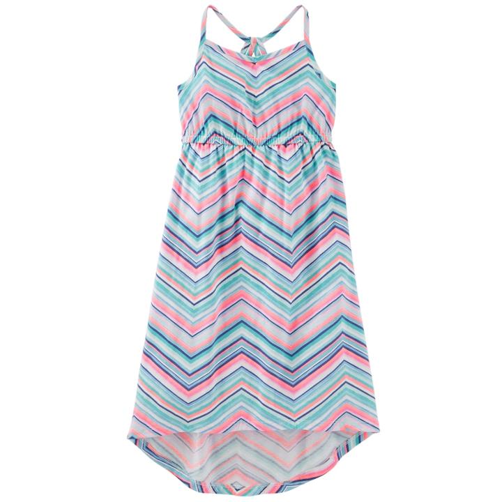 Girls' 4-12 Oshkosh B'gosh&reg; Print High-low Hem Midi Dress, Size: 4-5, Blue (wash)