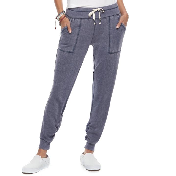 Juniors' So&reg; Ruched Jogger Sweatpants, Teens, Size: Medium, Blue (navy)