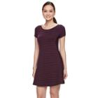 Petite Apt. 9&reg; Striped A-line Dress, Women's, Size: M Petite, Drk Purple