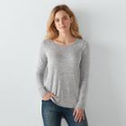 Women's Sonoma Goods For Life&trade; Marled Scoopneck Tee, Size: Xl, Silver