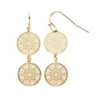 Lc Lauren Conrad Medallion Drop Earrings, Women's, Gold