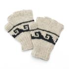 Sijjl Women's Snowflake Wool Fingerless Gloves, Dark Grey