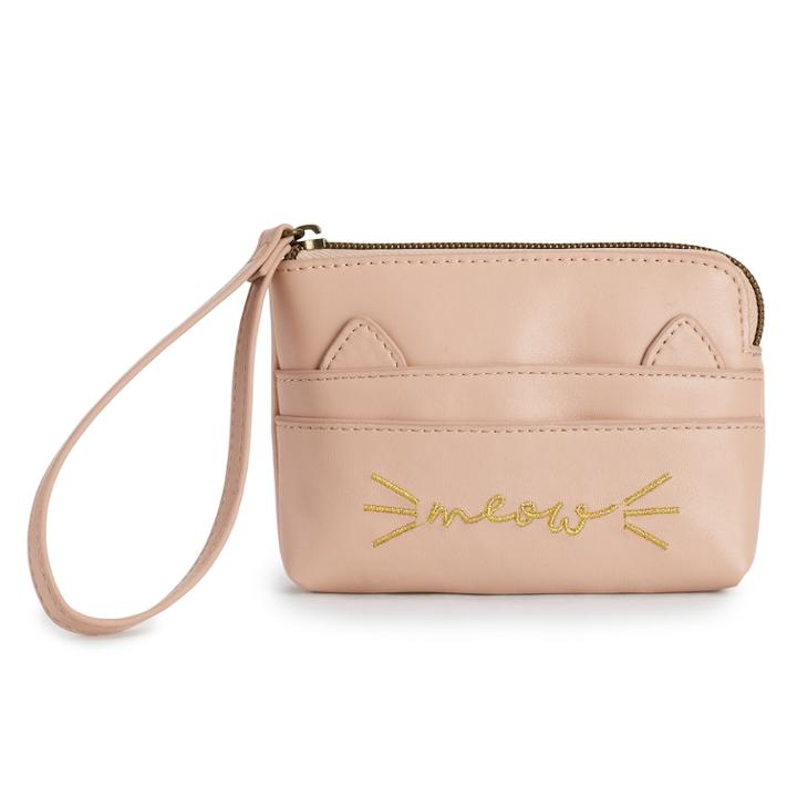 T-shirt & Jeans Meow Cat Ears Wristlet, Women's, Light Pink