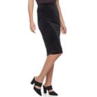 Women's Double Click Velvet Pencil Skirt, Size: Xl, Black
