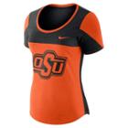 Women's Nike Oklahoma State Cowboys Enzyme-washed Colorblock Tee, Size: Medium, Drk Orange