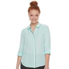 Women's Elle&trade; Scalloped Blouse, Size: Large, Brt Blue
