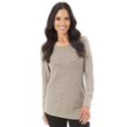 Women's Apt. 9&reg; Asymmetrical Ribbed Crewneck Sweater, Size: Xxl, White