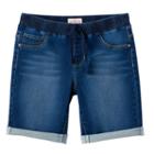 Girls 7-16 & Plus Size So&reg; Ribbed Waist Bermuda Jean Shorts, Girl's, Size: 14, Med Blue