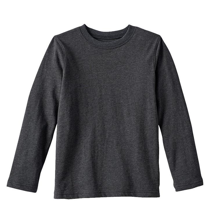 Boys 4-7x Jumping Beans&reg; Solid Long-sleeved Tee, Boy's, Size: S(4), Dark Grey