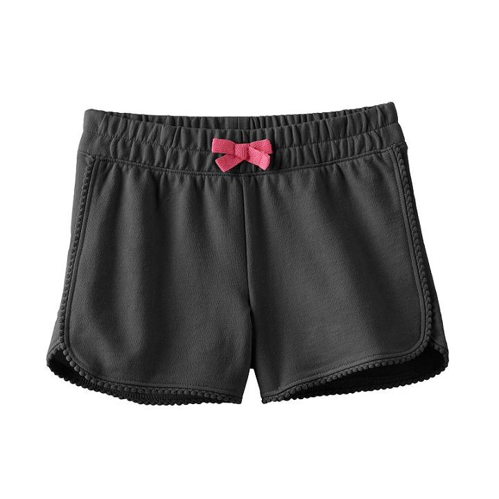 Girls 4-10 Jumping Beans&reg; Dolphin-hem French Terry Shorts, Girl's, Size: 6x, Black