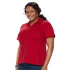 Plus Size Croft & Barrow&reg; Johnny Collar Polo, Women's, Size: 1xl, Med Red