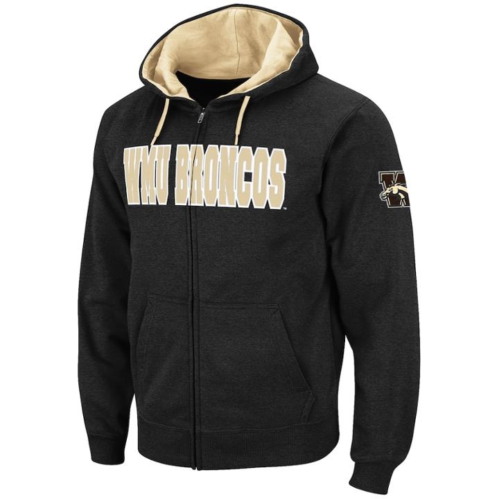 Men's Western Michigan Broncos Full-zip Fleece Hoodie, Size: Xxl, Grey