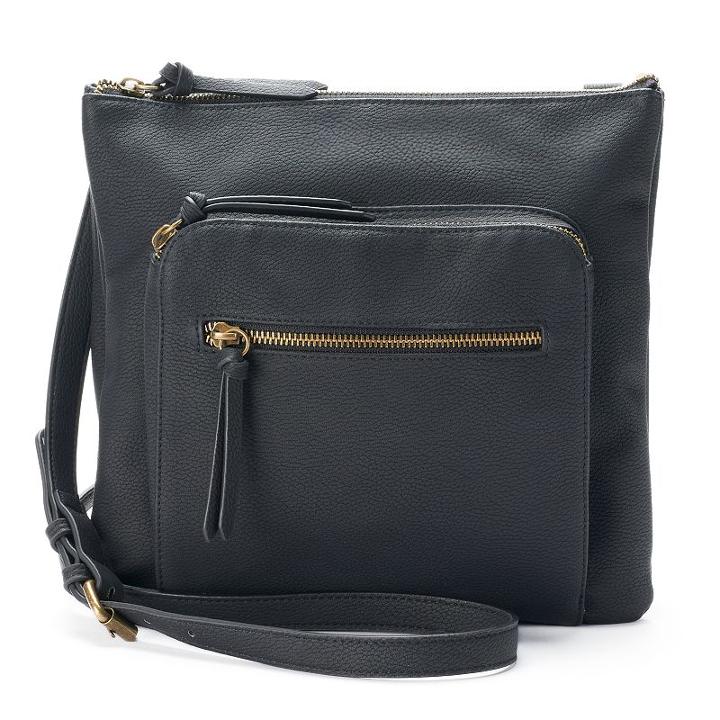 Sonoma Goods For Life&trade; Dina Triple Entry Crossbody Bag, Women's, Black