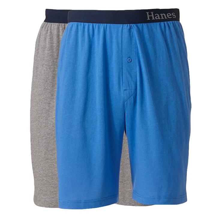 Men's Hanes 2-pack Shorts, Size: Medium, Grey