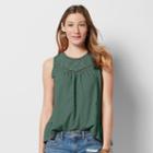 Women's Sonoma Goods For Life&trade; Split-back Eyelet Top, Size: Xxl, Grey