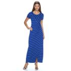Women's Apt. 9&reg; Ruched Striped Maxi Dress, Size: Small, Brown Over