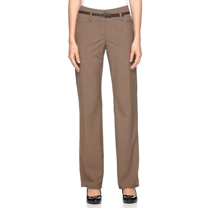 Women's Apt. 9&reg; Modern Fit Belted Dress Pants, Size: 6, Brown Oth