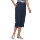 Women's Alfred Dunner Studio Pull-on Jean Capri Pants, Size: 14, Dark Blue