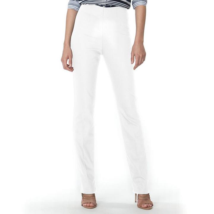 Women's Chaps Solid Skinny Pants, Size: 12, White