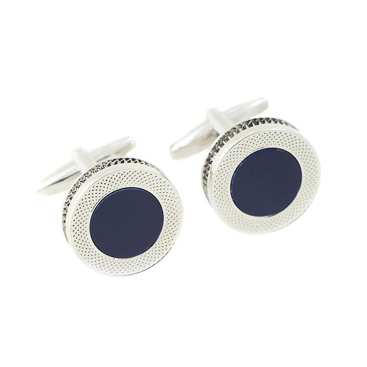 Bey Berk Round Cuff Links, Men's, Navy