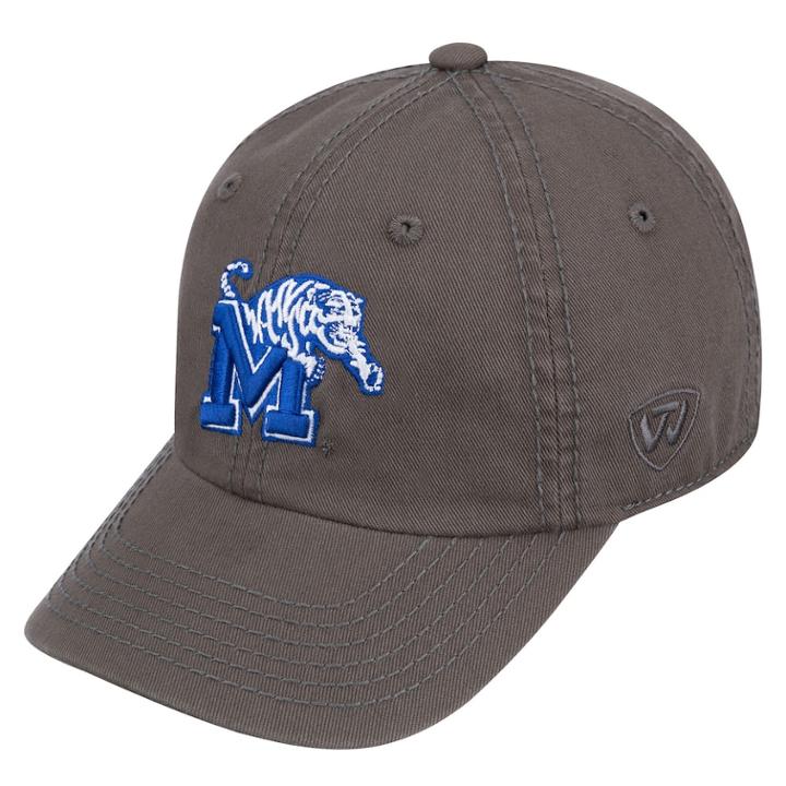 Adult Top Of The World Memphis Tigers Crew Adjustable Cap, Men's, Grey (charcoal)