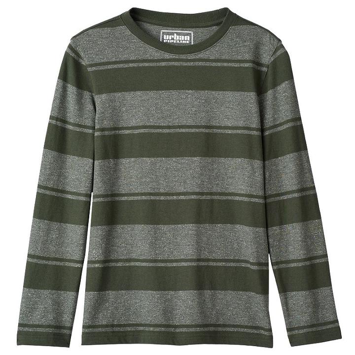 Boys 8-20 Urban Pipeline&reg; Striped Crew Tee, Size: Large, Green