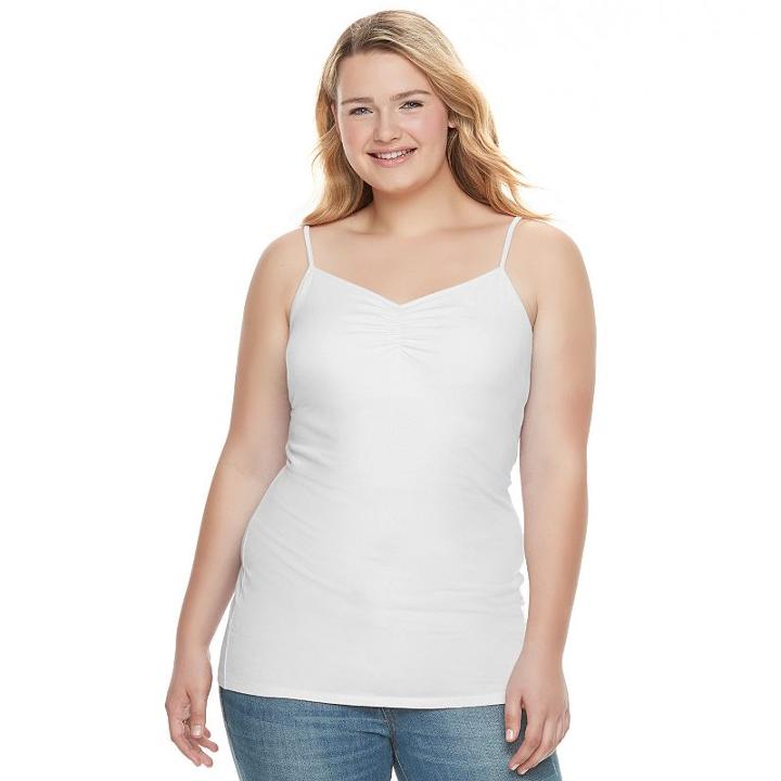 Juniors' Plus Size So&reg; Solid Tunic Camisole, Girl's, Size: 3xl, White