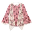 Girls 7-16 Speechless Crochet Vest & Tunic Set With Necklace, Size: Medium, Orange