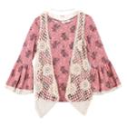 Girls 7-16 Speechless Crochet Vest & Tunic Set With Necklace, Size: Medium, Orange
