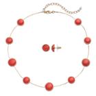 Napier Circle Station Necklace & Stud Earring Set, Women's, Orange