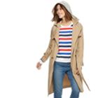 Women's Popsugar Hooded Chambray Trench Coat, Size: Xl, Med Beige