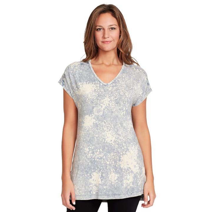 Women's Gloria Vanderbilt Acid-dye Tee, Size: Small, Lt Beige