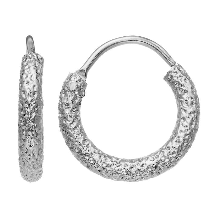 Simply Vera Vera Wang Hammered Hoop Earrings, Women's, Silver
