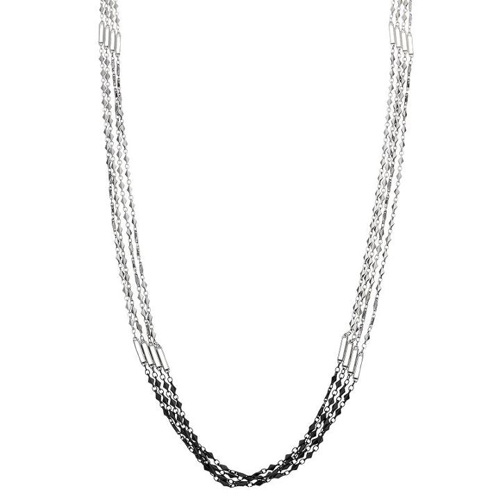 Simply Vera Vera Wang Tri Tone Multi Strand Chain Necklace, Women's, Multicolor