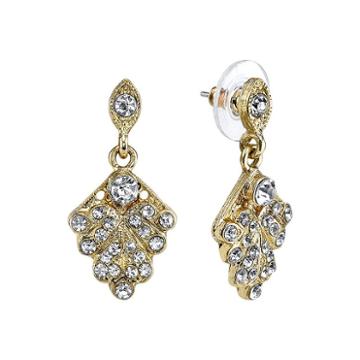 Downton Abbey Fan Drop Earrings, Teens, White