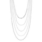 Semi-circle Multistrand Nickel Free Necklace, Women's, Silver