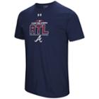 Men's Under Armour Atlanta Braves 2018 Postseason Block The Plate Tee, Size: Medium, Blue (navy)